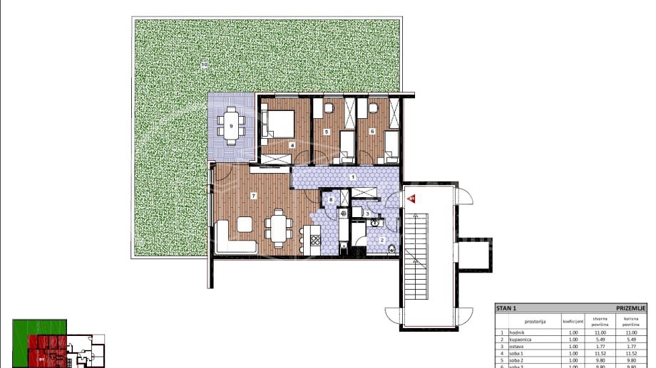 Prostran &ccaron;etverosobni stan s vrtom u prizemlju novogradnja Sesvete