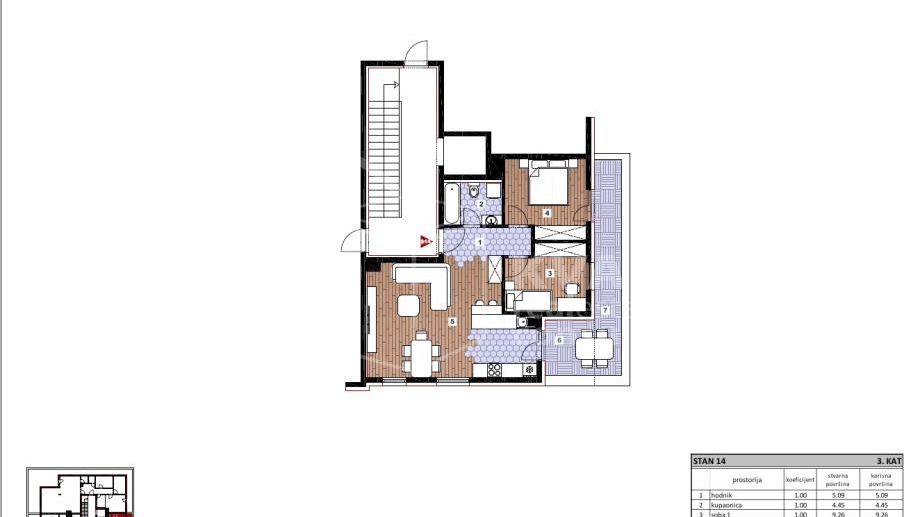 Sesvete - Trosobni stan&comma; 3&period; kat - 68&comma;03 m2