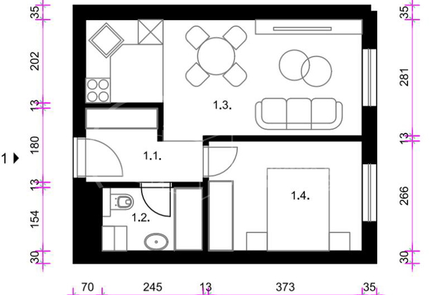 PRODAJA / RESNIK / DVOSOBAN STAN 35.39m2 / NOVOGRADNJA