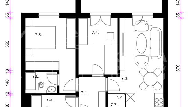 PRODAJA&sol; RESNIK &sol; &Ccaron;ETVEROSOBAN STAN 63&period;13 m2 &sol; NOVOGRADNJA