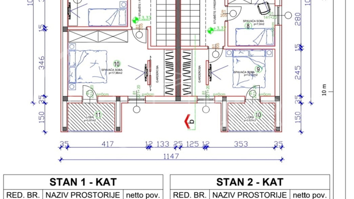 Vodice/luksuzan dvoetažni apartman u dvojnoj kući/ 86m2 površine / 15m2 bazen