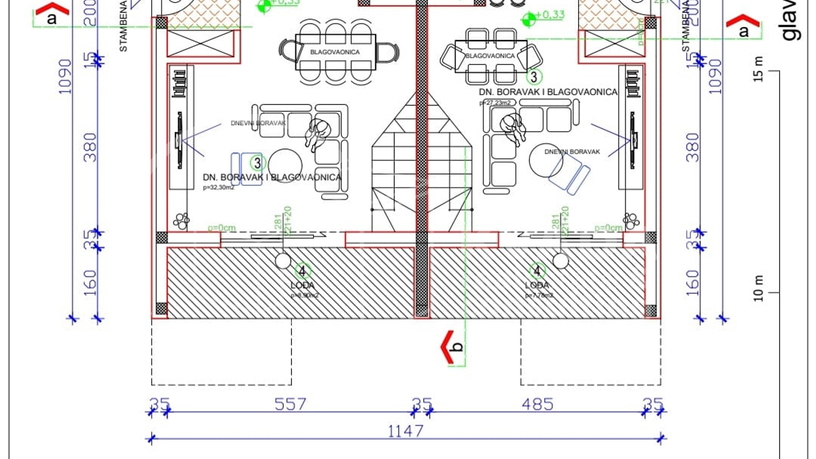 Vodice/luksuzan dvoetažni apartman u dvojnoj kući/ 86m2 površine / 15m2 bazen