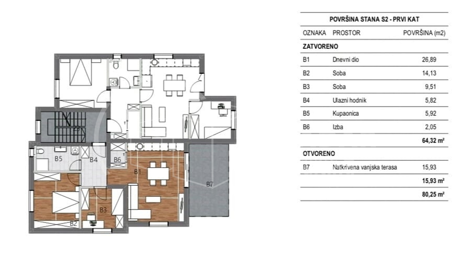 Apartment, 72 m2, For Sale, Šibenik - Vidici