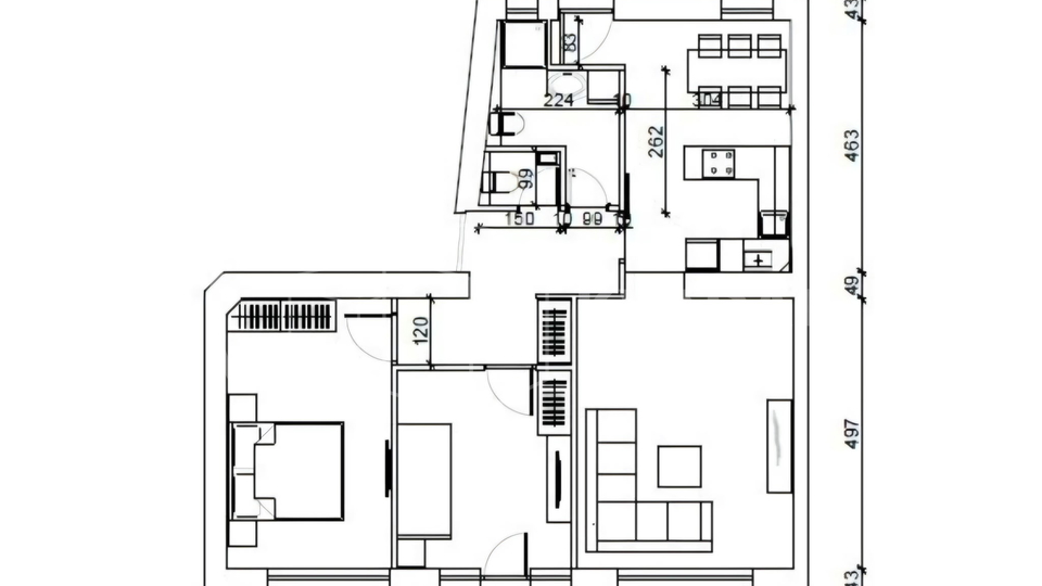 CENTAR&sol;KRI&Zcaron;ANJE BRANIMIROVE I KRALJICE JELENE 78m2&sol;3-sobn&sol;3kat&sol;balkoni&sol;LIFT&excl;