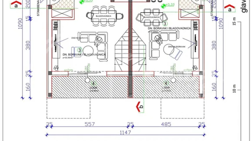 Vodice/ luksuzan dvoetažni apartman  u dvojnoj kući/ 86 m2 površine/ 15 m2 bazen