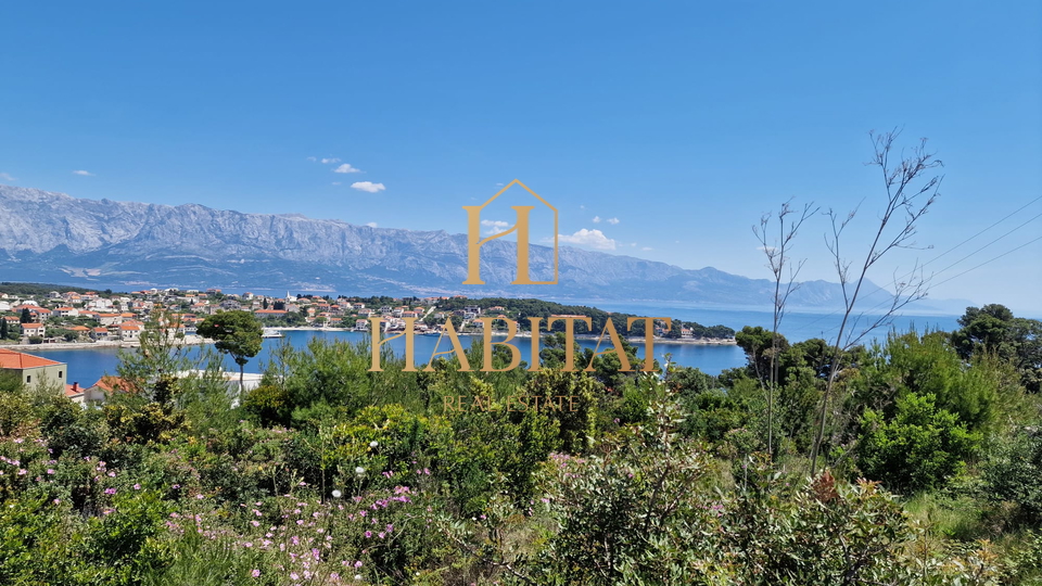 Dalmatia, Sumartin, building plot 608m2, all infrastructure, sea view, 100m from the sea