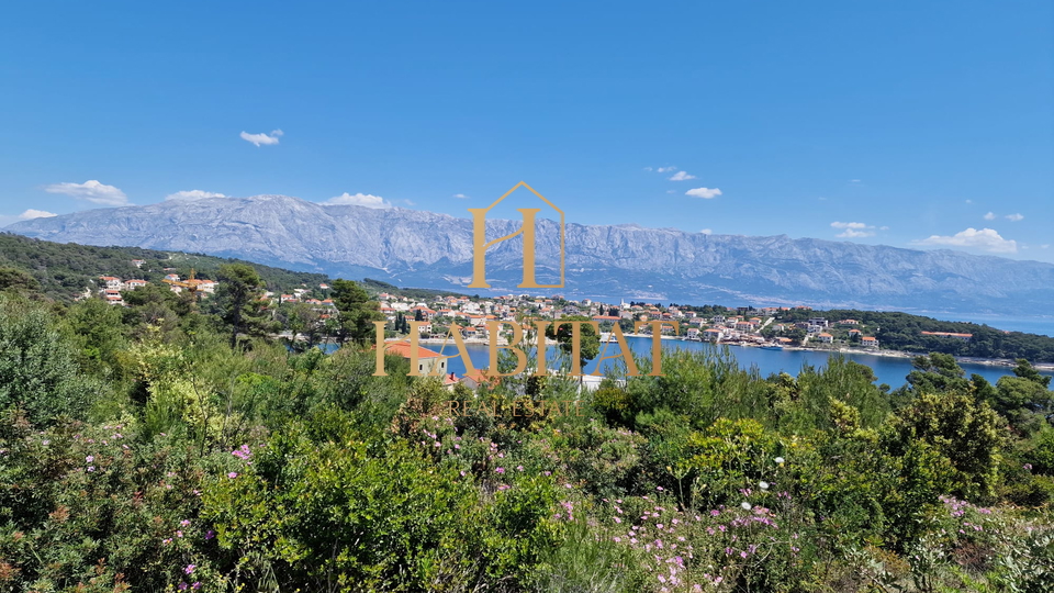 Dalmatia, Sumartin, building plot 608m2, all infrastructure, sea view, 100m from the sea