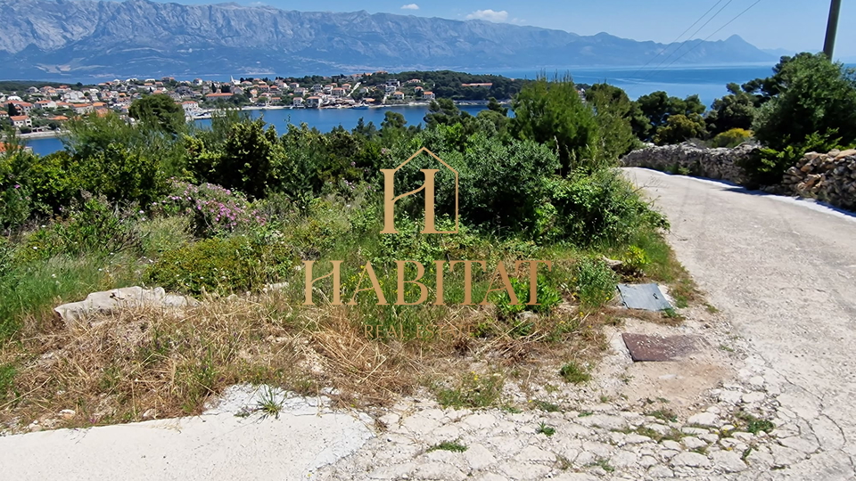 Dalmatia, Sumartin, building plot 653m2, all infrastructure, sea view, 100m from the sea