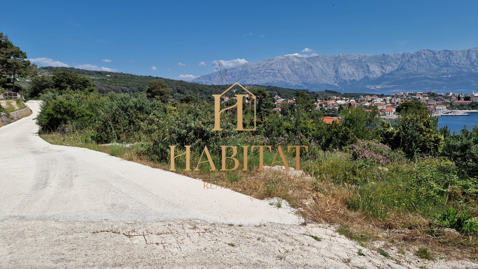 Dalmatia, Sumartin, building plot 653m2, all infrastructure, sea view, 100m from the sea