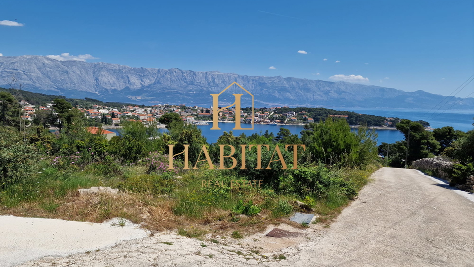 Dalmatia, Sumartin, building plot 653m2, all infrastructure, sea view, 100m from the sea