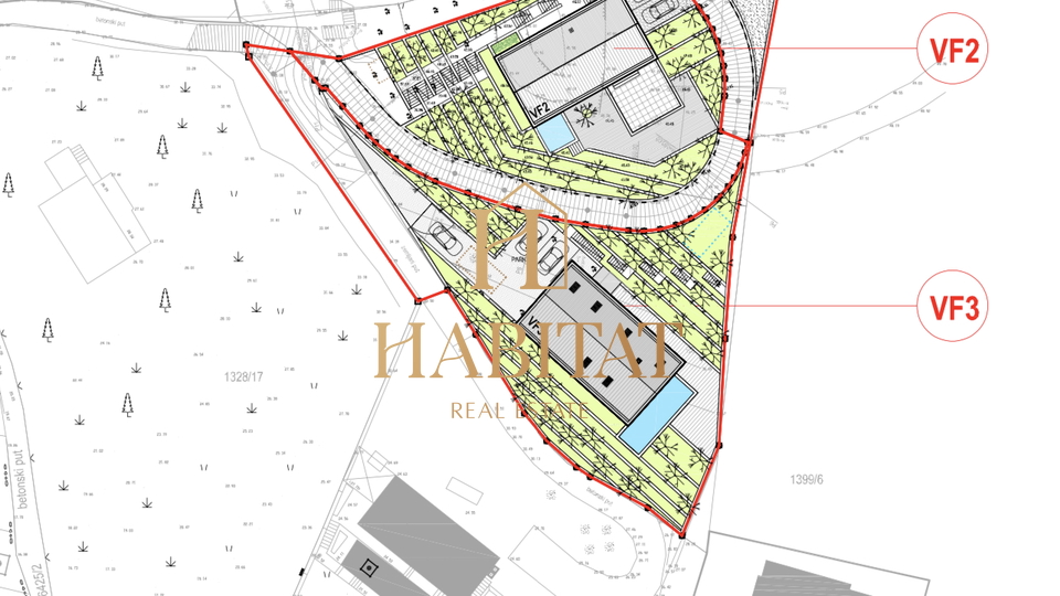 Insel Brac, Vela Farska, 40 m zum Meer, Baugrundstück 909 m2 mit Projekt, Baugenehmigung, einzigartige Lage