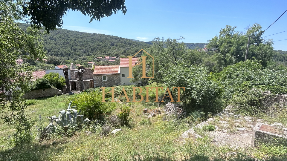 Dalmazia , Hvar , Dol Sv.Ana , casa 46m2 con terreno edificabile 650m2