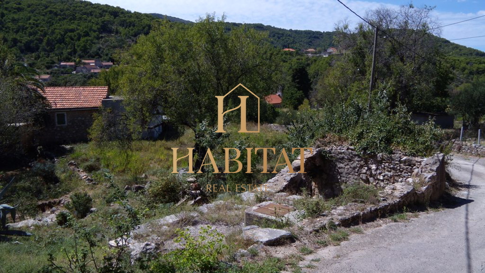 Dalmazia , Hvar , Dol Sv.Ana , casa 46m2 con terreno edificabile 650m2