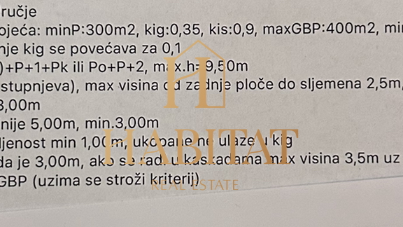 Далмация, Винишче, участок под застройку 1252м2, вид на море с первого этажа, отличное расположение, 80 м от моря