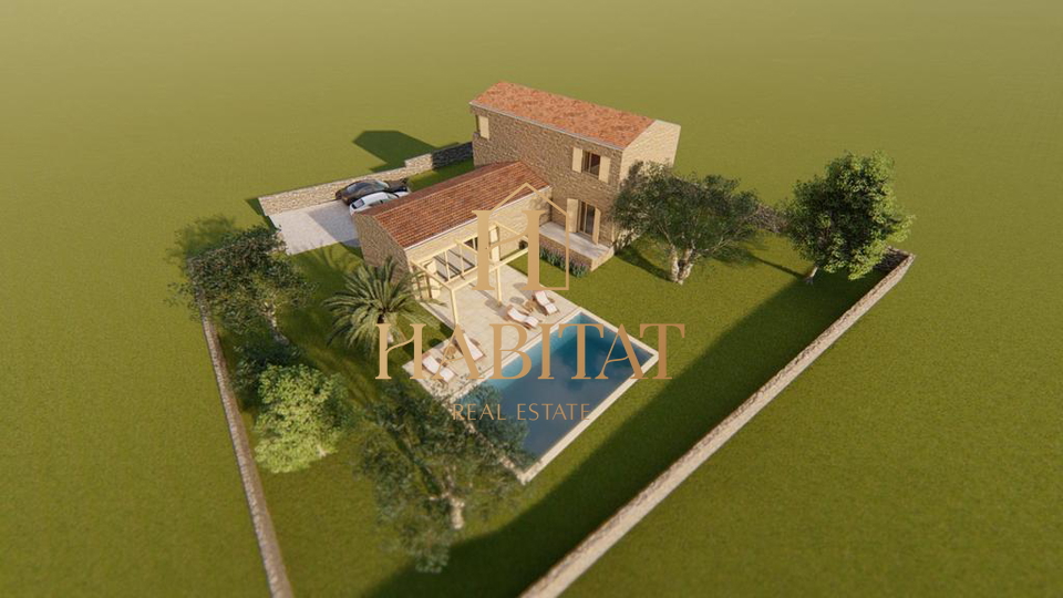 Istria, Majkusi, terreno edificabile ESCLUSIVO con tutti i permessi 857m2, progetto casa 199m2, utenze pagate