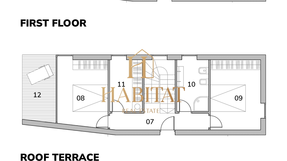 Istrien, Karigador, moderne Maisonette-Wohnung, 3SS+DB, Meerblick, Innenhof, zwei Parkplätze, Dachterrasse