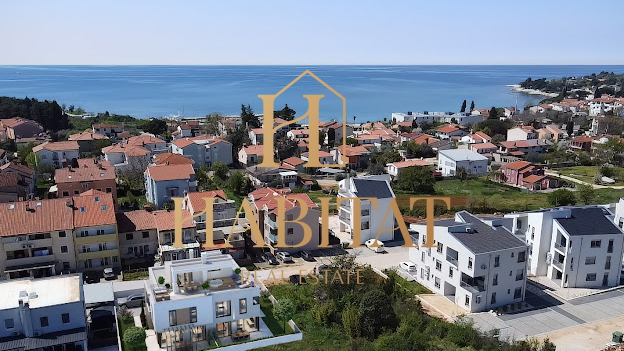 Istra , Zambratija , stan 60m2 , bazen , moderna novogradnja , 300m od mora , vrt 85m2