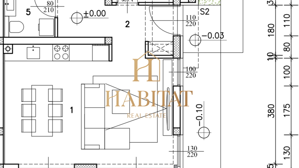 Istra , Zambratija , stan 60m2 , moderna novogradnja , 300m od mora , vrt 85m2 , prizemlje