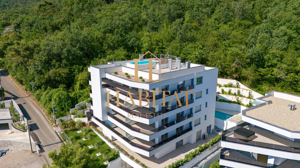 OPATIJA, LUKSUZAN PENTHOUSE SA OTVORENIM POGLEDOM NA MORE, U NOVOGRADNJI S BAZENOM!