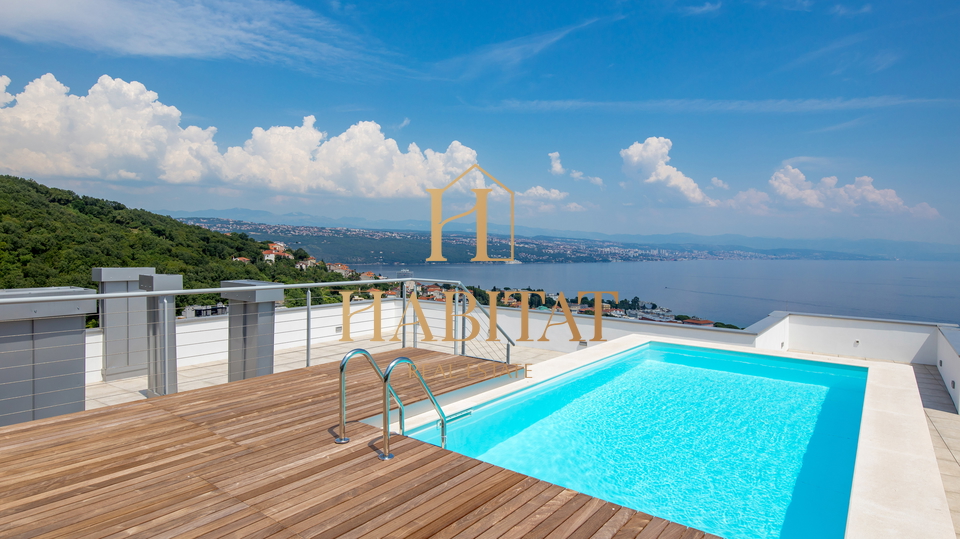 OPATIJA, LUKSUZAN PENTHOUSE SA OTVORENIM POGLEDOM NA MORE, U NOVOGRADNJI S BAZENOM!