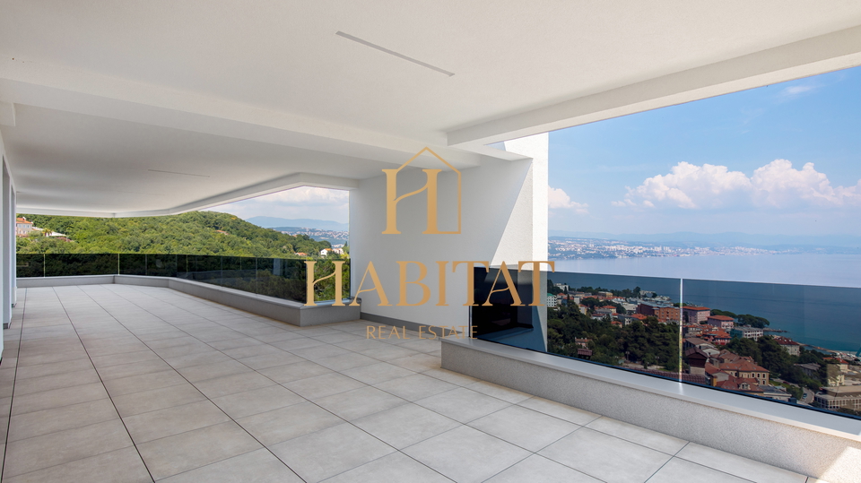 OPATIJA, LUKSUZAN PENTHOUSE SA OTVORENIM POGLEDOM NA MORE, U NOVOGRADNJI S BAZENOM!