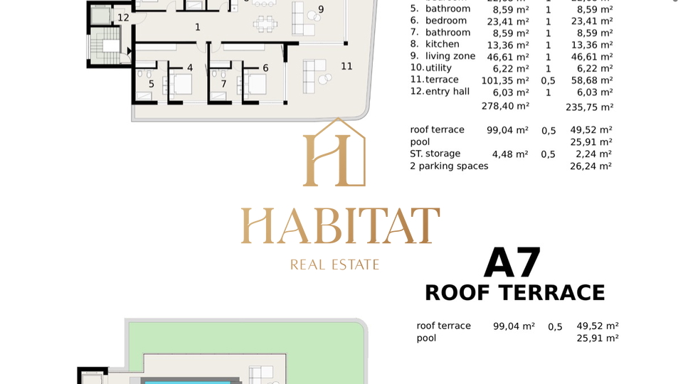 I&ccaron;i&cacute;i&comma; ekskluzivni penthouse s krovnom terasom i bazenom u novogradnji s pogledom na more &lpar;A7&rpar;