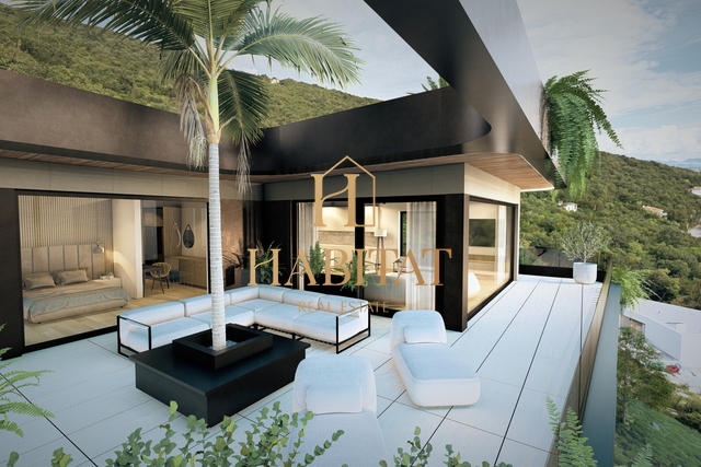 Ičići, ekskluzivni penthouse s krovnom terasom i bazenom u novogradnji s pogledom na more (A7)