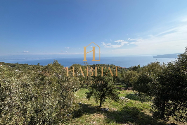 Mošćenička Draga - Sveta Jelena, građevinsko zemljište s pogledom na more, 871 m2