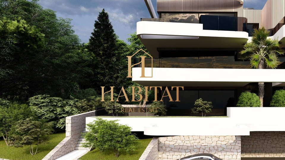 Lovran&comma; luksuzni stan u modernoj novogradnji s krovnom terasom i bazenom