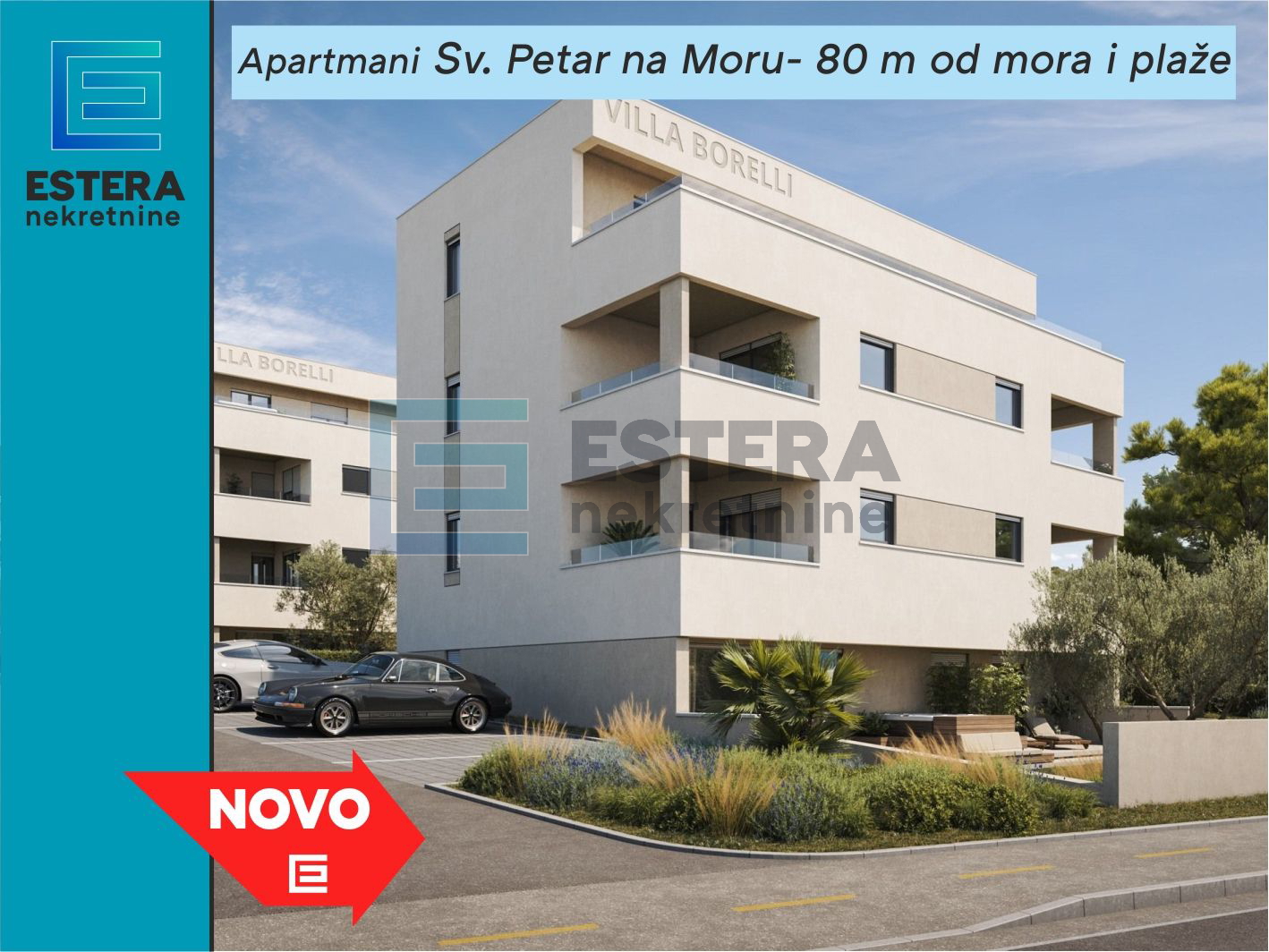 PRODAJA apartman S4V1 Sv. Petar na Moru, 65 m2, parking, 70 m od mora