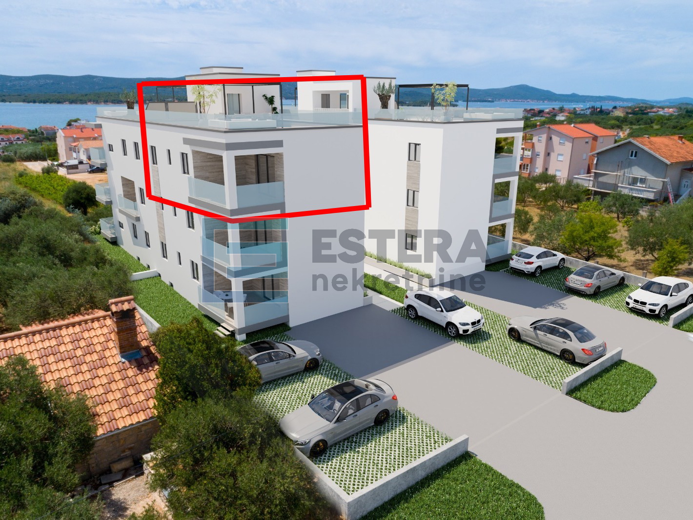 Apartman S4 97 m2 PRODAJA Sveti Filip i Jakov, 3s, 2. kat, parking, krovna terasa