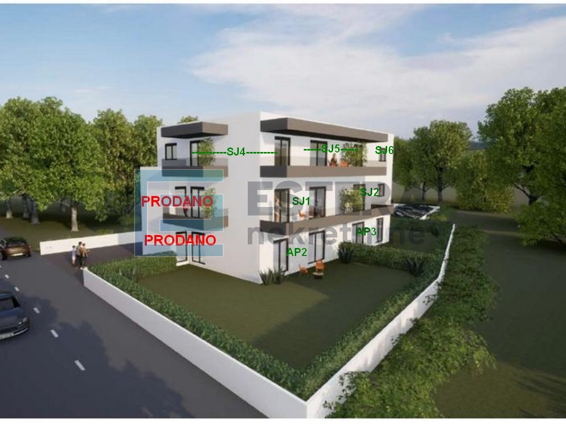 Apartman Ap3 43 m2 PRODAJA Pakoštane, Drage, 2s, priz , parking, vrt, terasa