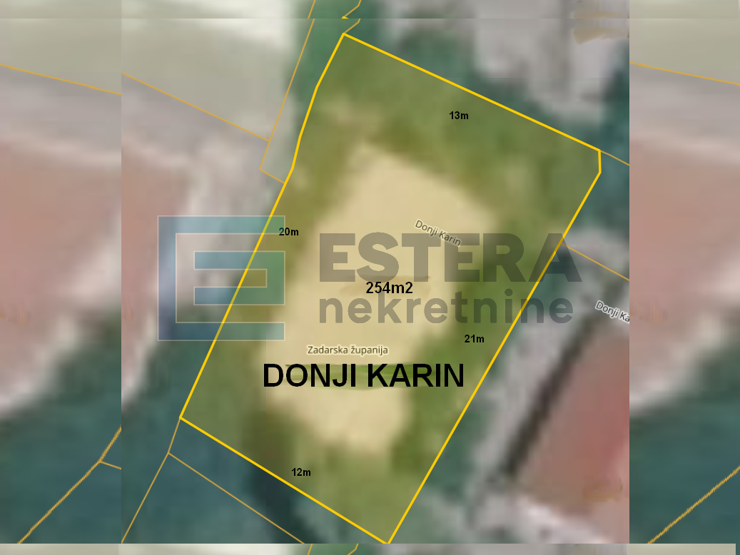 Građevinsko zemljište PRODAJA Donji Karin, 254m2
