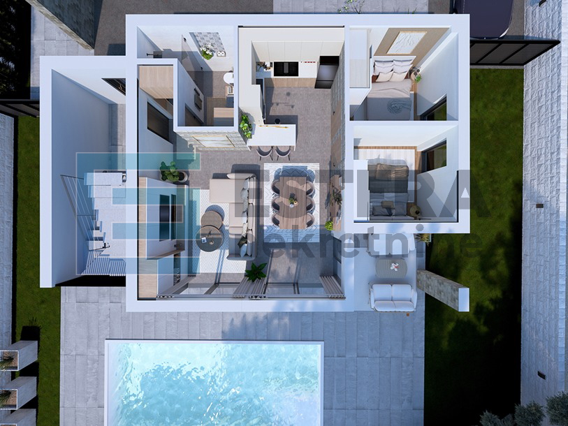 Apartman PRODAJA Petrčane S1, bazen i vrt, 3s