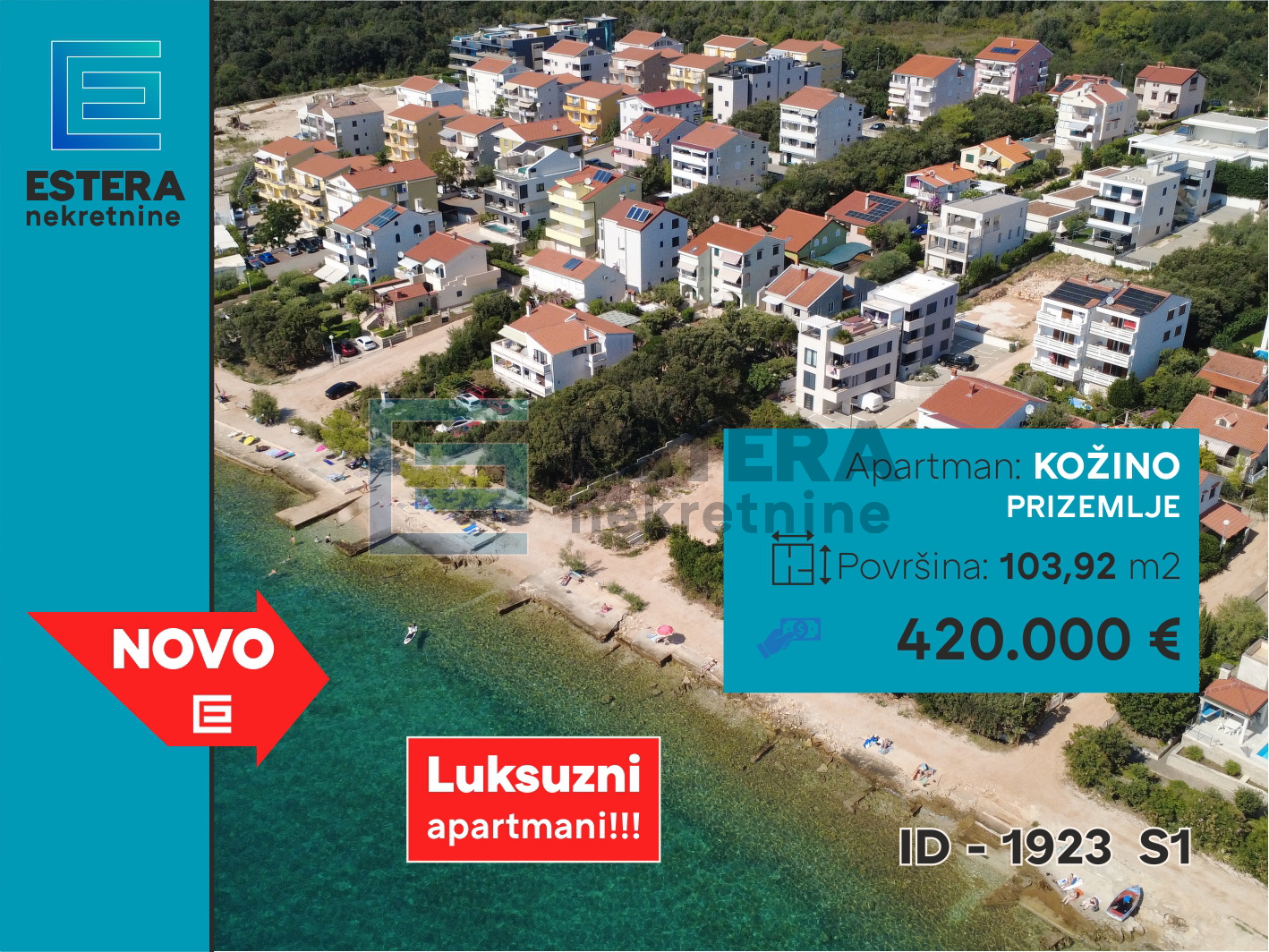 Apartman PRODAJA Kožino, 104 m2, prizemlje