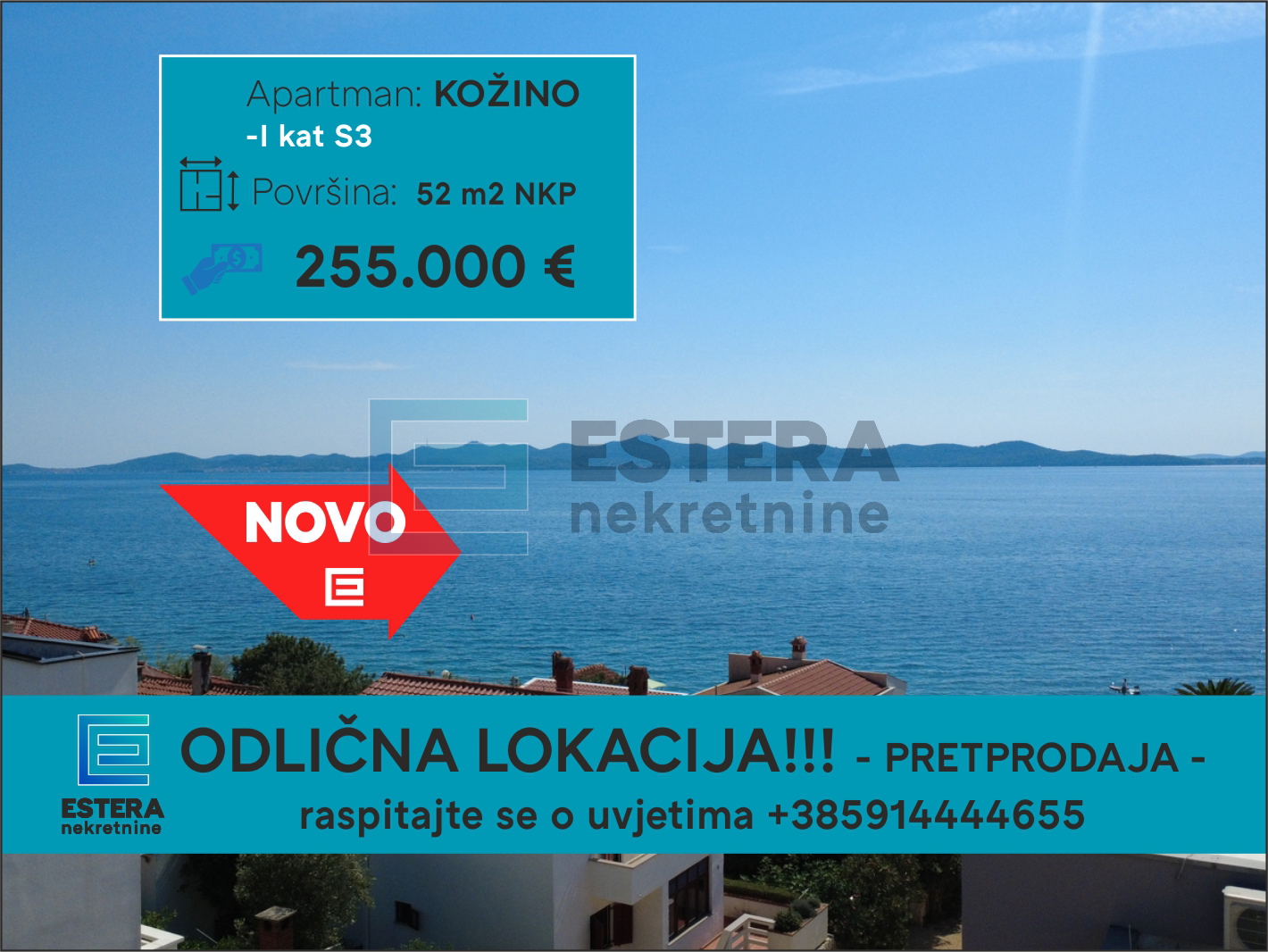 Apartman PRODAJA Kožino, 52 m2, 1. kat