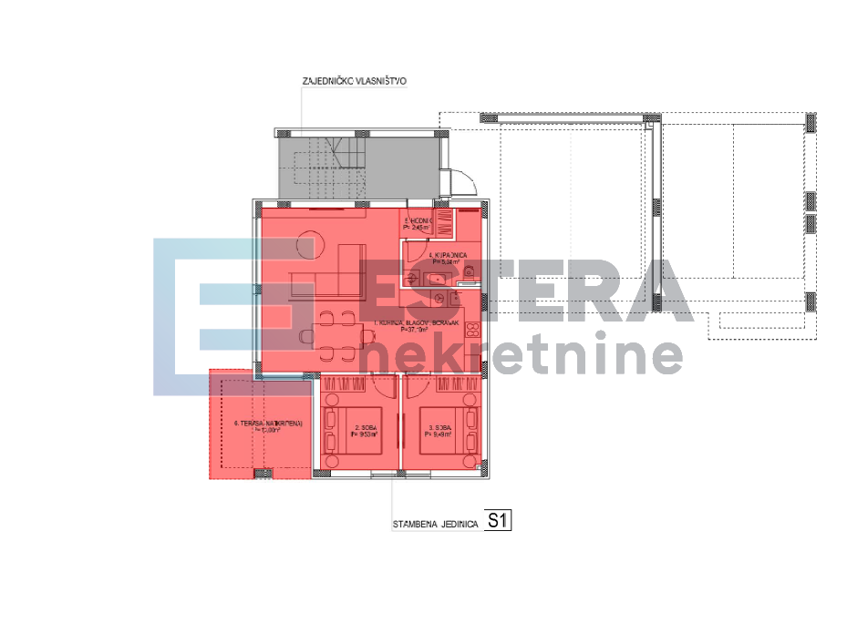 Apartman PRODAJA Petrčane S1, bazen i vrt, 3s