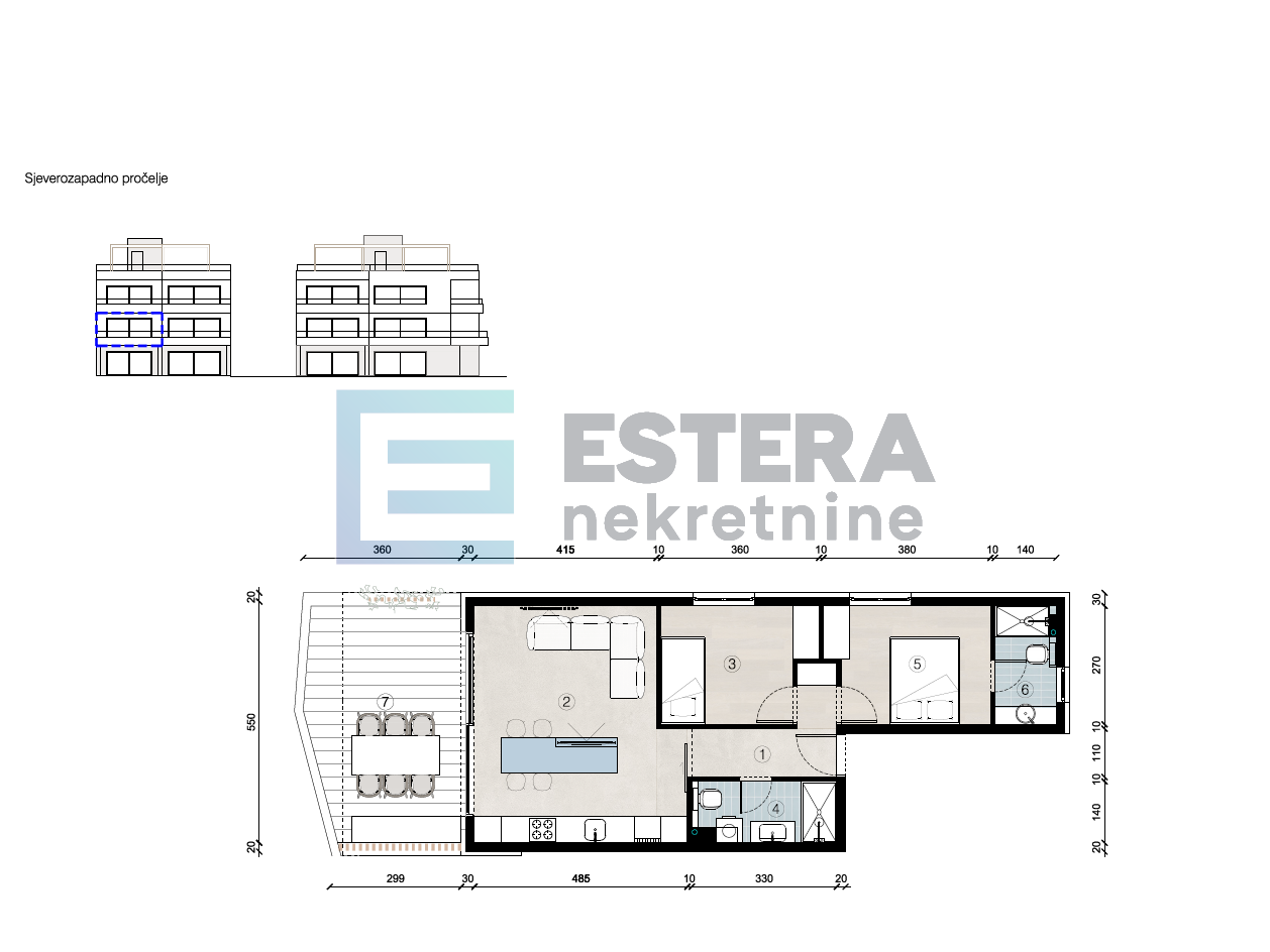 PRODAJA apartman, prvi red uz more, pogled, 63,85 m2, B3