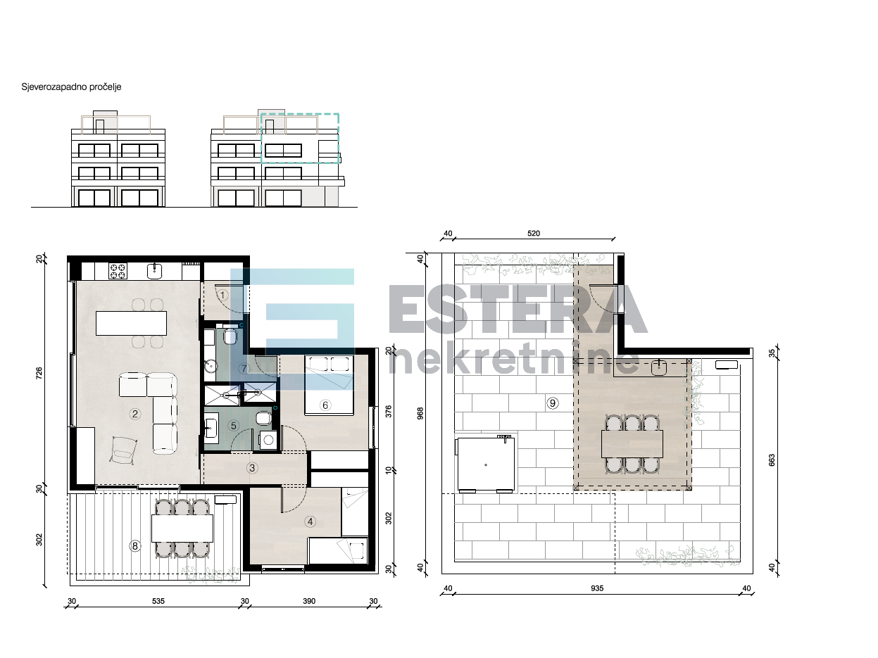 PRODAJA apartman, prvi red uz more, pogled, 98,65 m2, A6