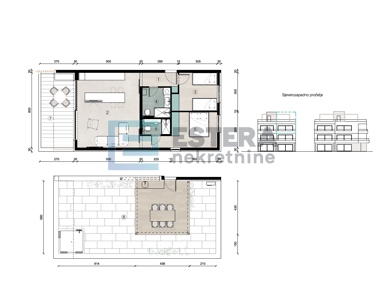 PRODAJA apartman, prvi red uz more, pogled, 92,10 m2, B6