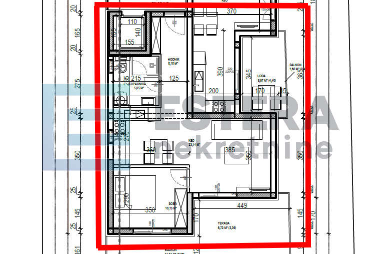 Apartman S4 58 m2 PRODAJA Sveti Filip i Jakov, 2s, 1. kat, parking,