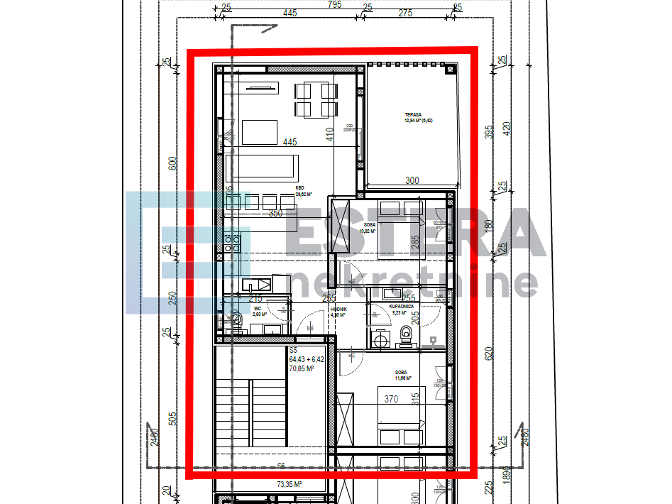 Apartman S4 97 m2 PRODAJA Sveti Filip i Jakov, 3s, 2. kat, parking, krovna terasa