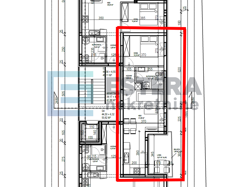 Apartman A 51 m2 PRODAJA Sveti Filip i Jakov, 2s, 1. kat, parking,