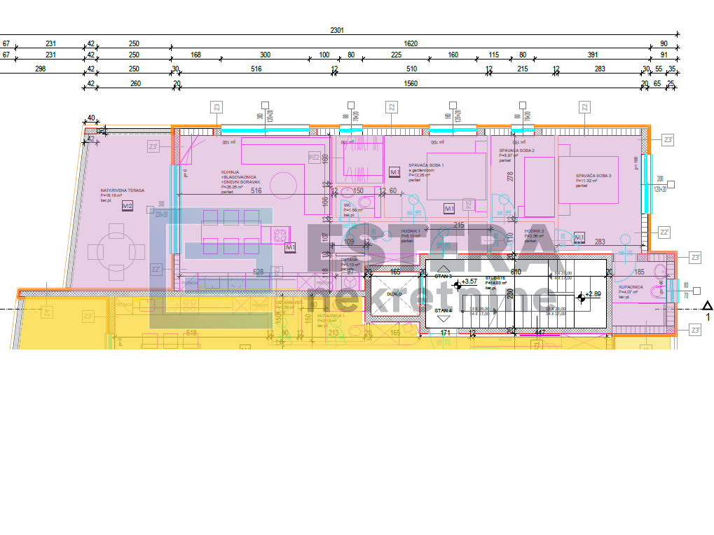 Stan NOVOGRADNJA PRODAJA Zadar, Višnjik, 87 m2 , 1. kat, 2 PM, spremište, lift