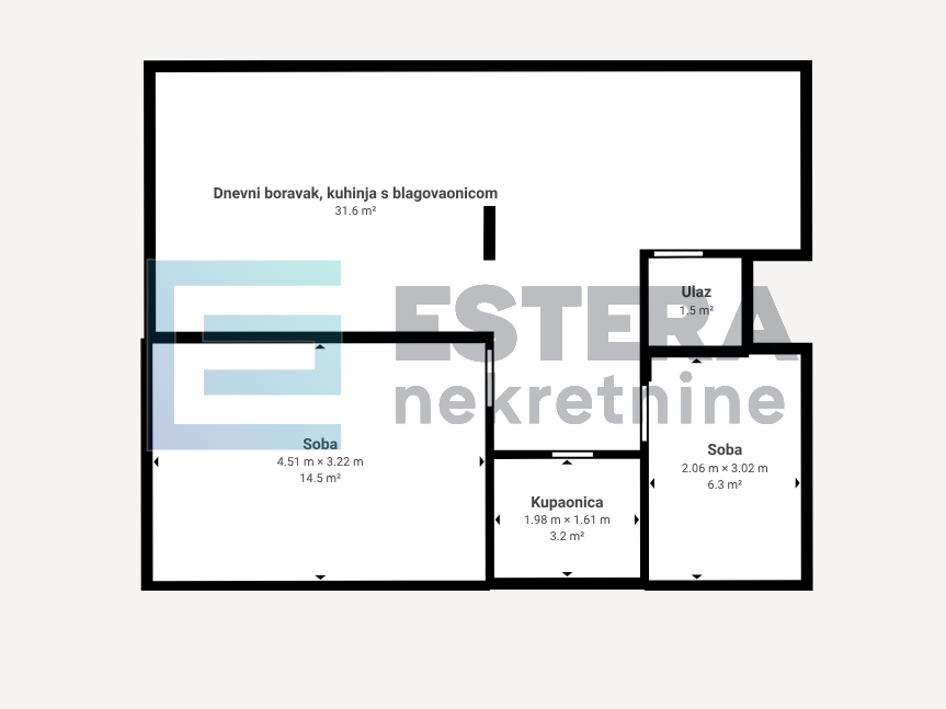 Stan PRODAJA Biograd na Moru, 61 m2, 3s, 2. kat