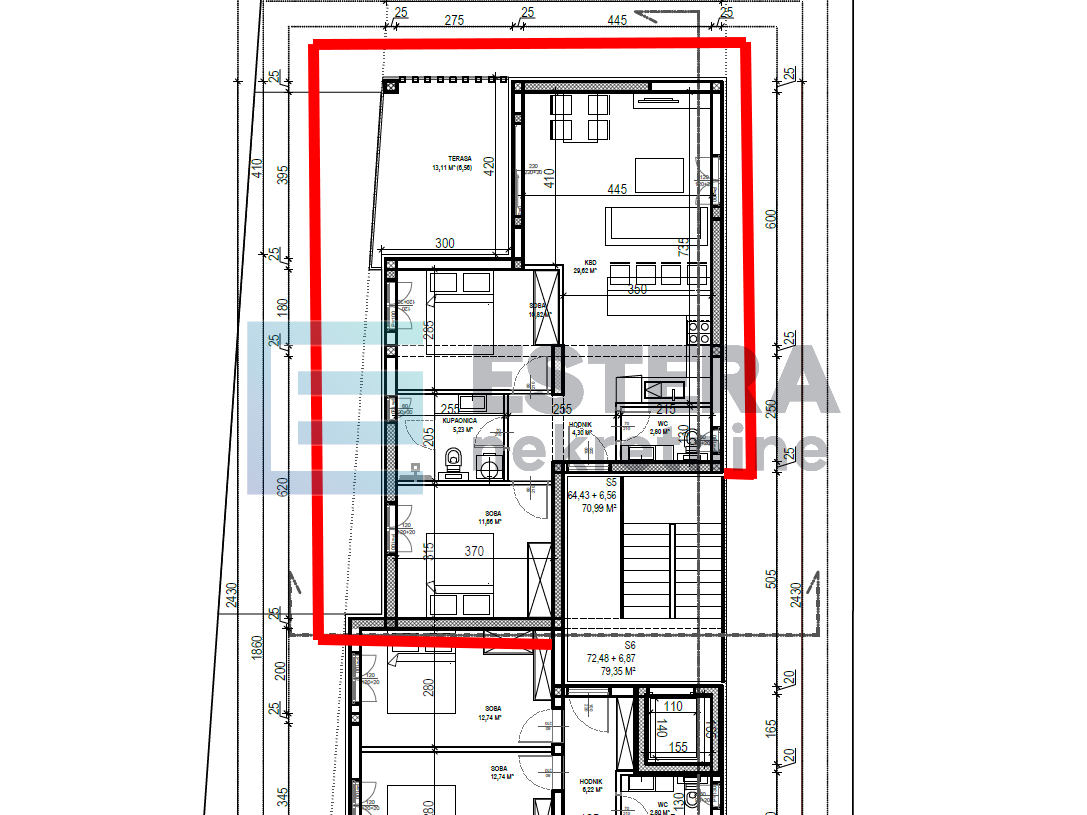 Apartman S5 97 m2 PRODAJA Sveti Filip i Jakov, 3s, 2. kat, parking, krovna terasa