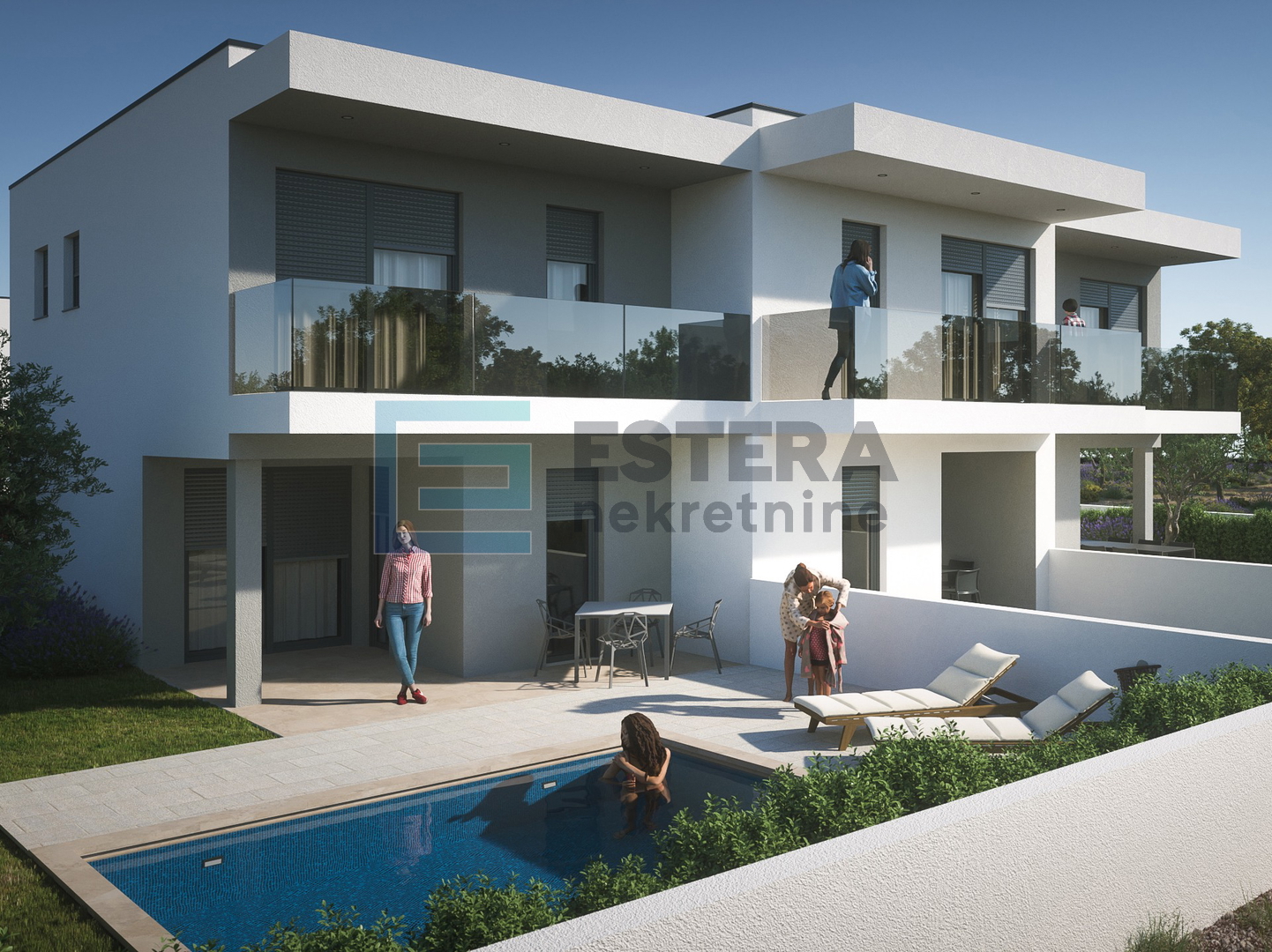 Apartman PRODAJA Vrsi, 121 m2, 4s, vrt, bazen, 2 parkinga
