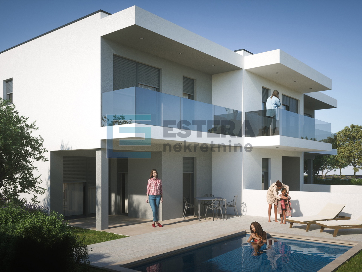 Apartman PRODAJA Vrsi, 121 m2, 4s, vrt, bazen, 2 parkinga