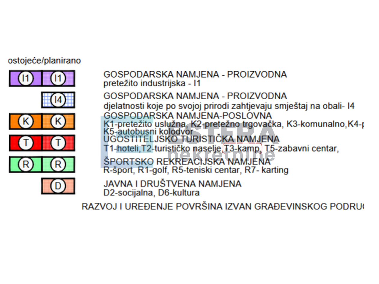 Građevinsko zemljište PRODAJA Biograd na Moru 2600 m2, 80 m od mora, sportsko - rekreativna zona