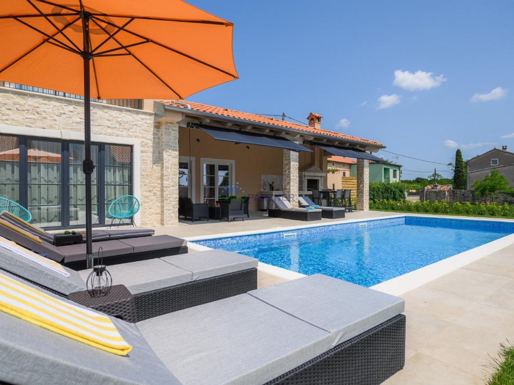 Istria, Kanfanar, beautiful villa in the surroundings of Kanfanar with a view.